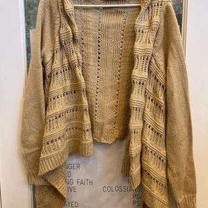 Forever 21 Tan Knit Cardigan Sweater (B1)